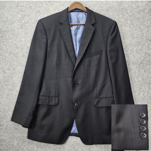 Paul Betenly Sport Coat Men 38R Small Navy Pinstripe Old Money Lanificio FILARTE